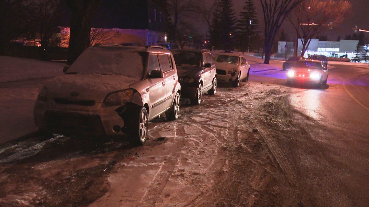 Several vehicles parked along the 500 block of 72 Avenue N.W. were damaged on Sunday, Jan. 17, 2016.