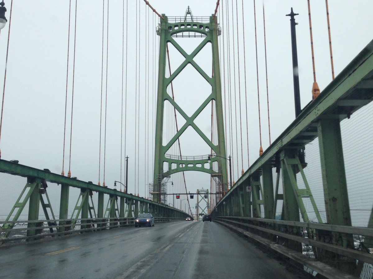 Freezing rain starts to fall over the Macdonald Bridge as a nor'easter makes its way into Halifax. Environment Canada has issued a winter storm warning for the municipality.