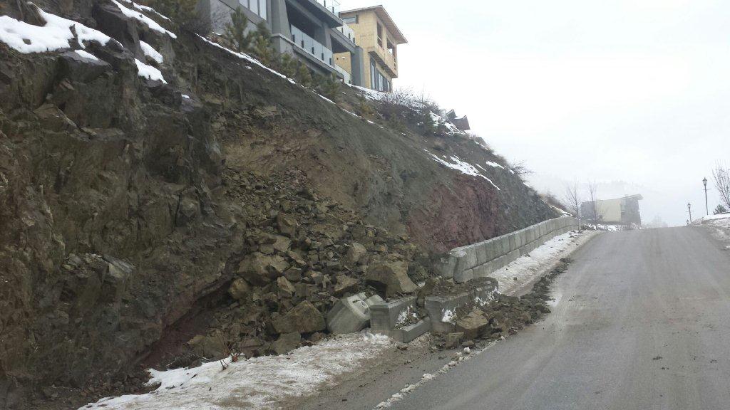 UPDATE – Falling rocks close West Kelowna road - image