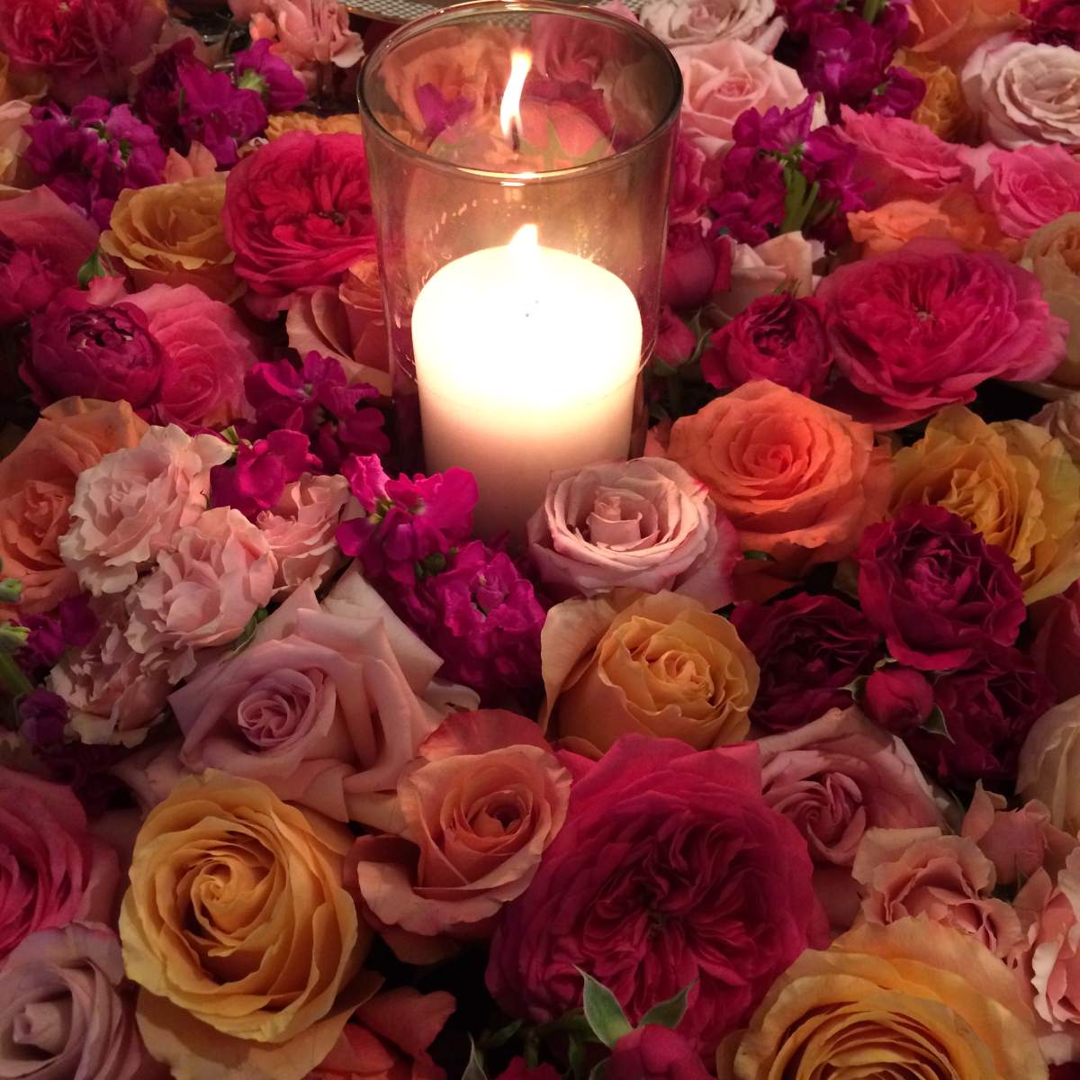 This floral candle display was featured at the WedLuxe show in Toronto over the weekend.