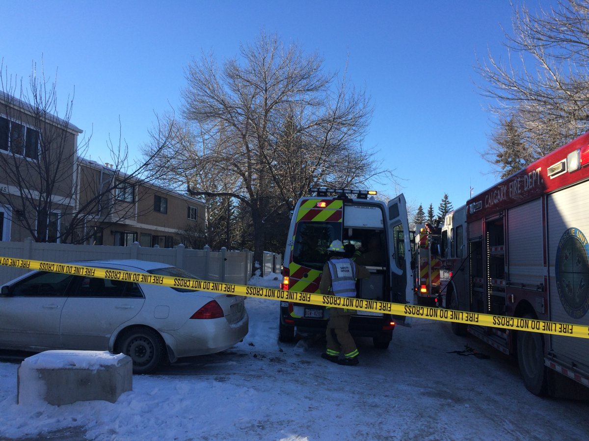 Officials on scene investigating townhouse fire in Calgary's Northeast. 