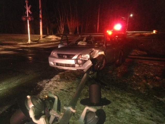 The collision happened on High Street in New Glasgow, N.S., on Monday.
