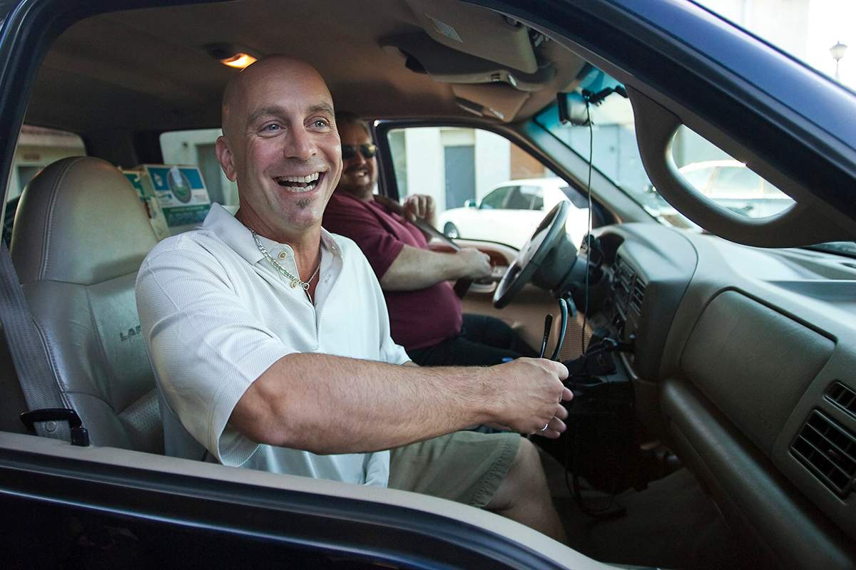 In this Aug. 13, 2009, file photo, Bruce Lisker departs the prison after speaking during a news conference after being released from Mule Creek State Prison in Ione, Calif.