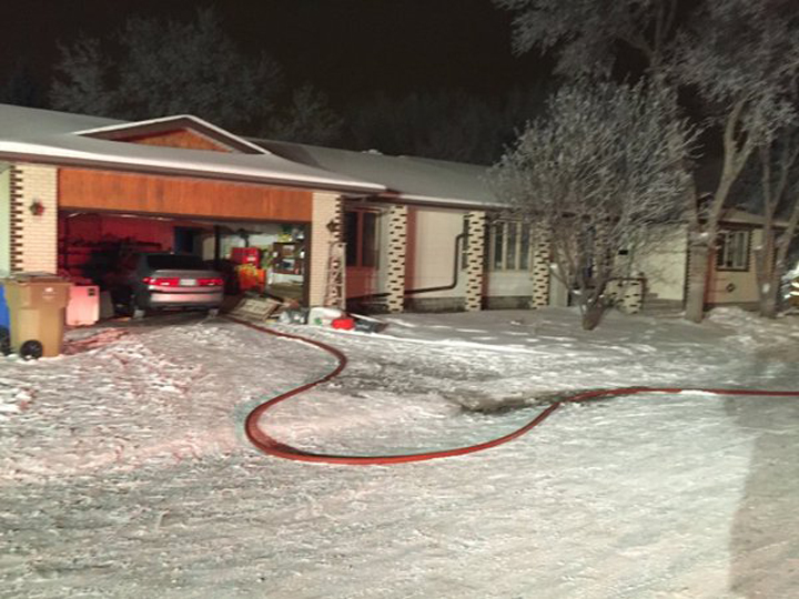 An early morning basement fire in North Regina sent two people to hospital.