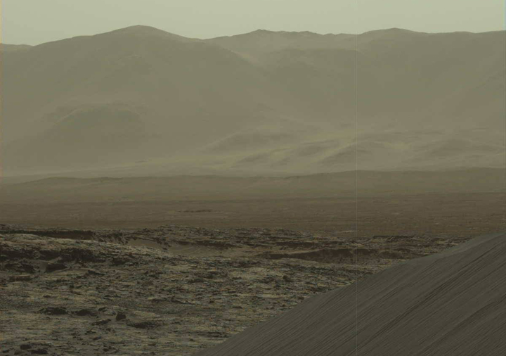 This image was taken by the Mars Curiosity rover on sol (Martian day) 1197 (Dec. 19, 2015).