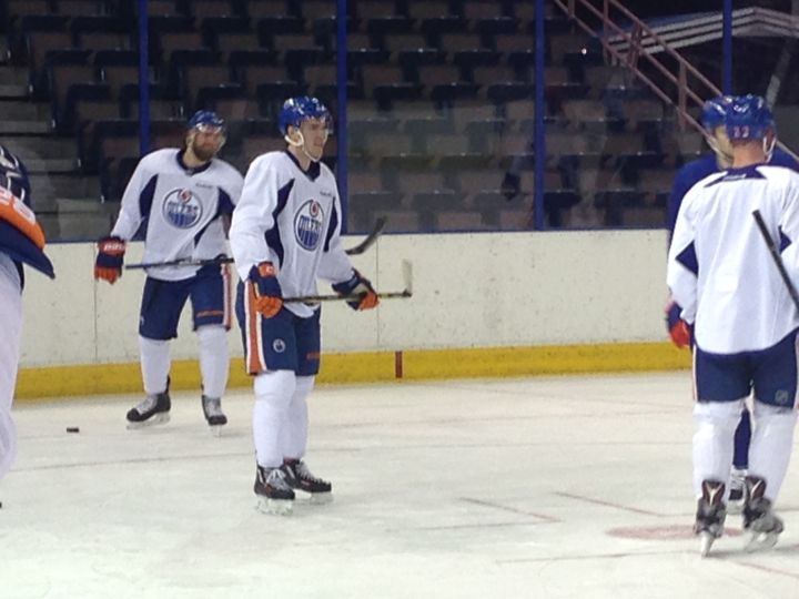 Connor McDavid skated with his Oilers teammates at practice on New Year's Day.
