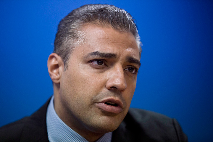 Mohamed Fahmy, a former Al Jazeera journalist who was released from prison in Egypt last month, is seen during an interview with The Canadian Press in Ottawa Monday, November 9, 2015. 