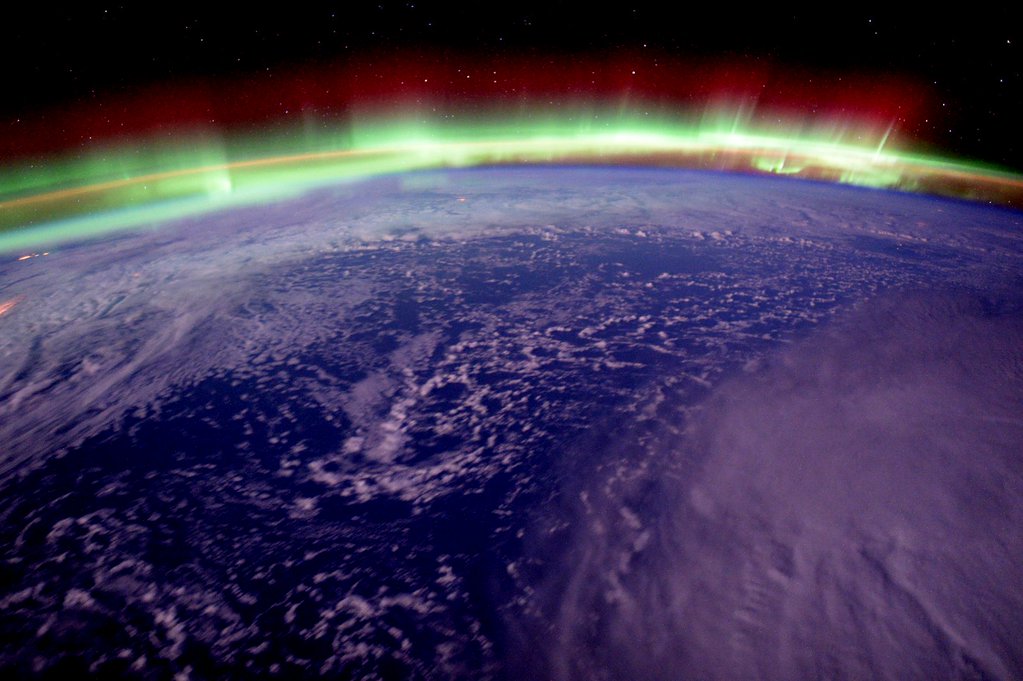 northern lights from international space station