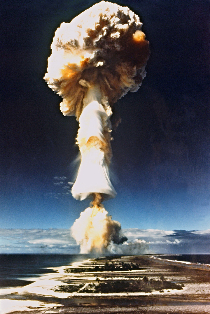 A file picture taken in 1970 shows a French nuclear test in the south Pacific atoll of Mururoa.