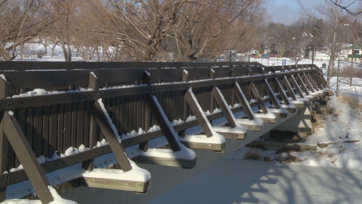 The city of Regina says as of Monday, the Neil Balkwill Bridge will be closed to pedestrians.