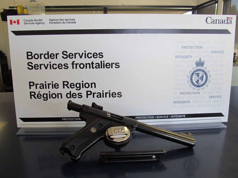 A .22 calibre pistol seized at Winkler border in September.                