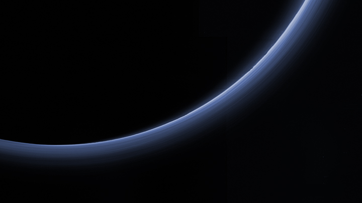 Pluto's haze is seen here in this photo taken by New Horizons in July 2015.
