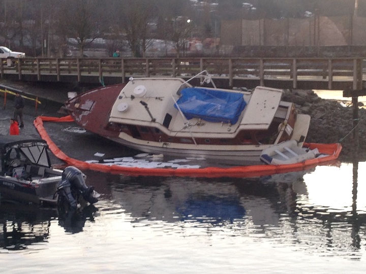 A boat wreck in Port Moody put the brakes on their annual polar bear swim.