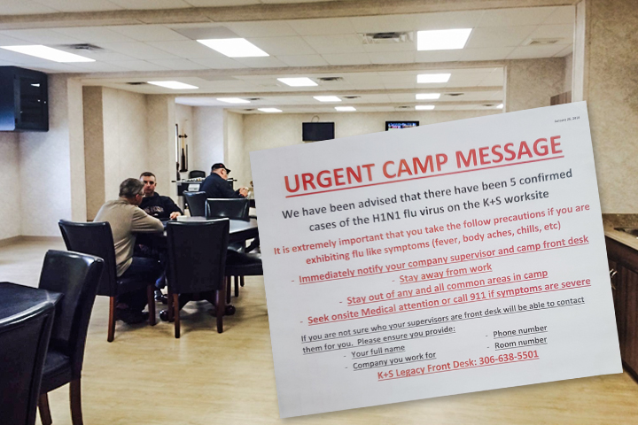 An H1N1 outbreak has been reported at the K+S Potash Legacy Camp, located near the mine just south of Bethune, Sask.