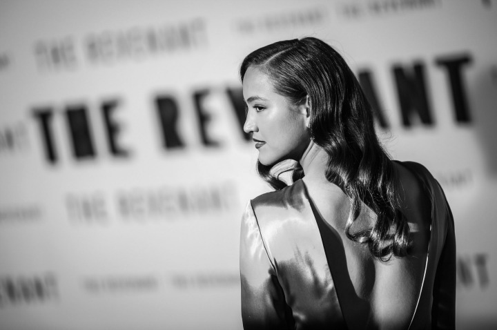  Actress Grace Dove attends the premiere of 20th Century Fox's 'The Revenant' at TCL Chinese Theatre on December 16, 2015 in Hollywood, California.