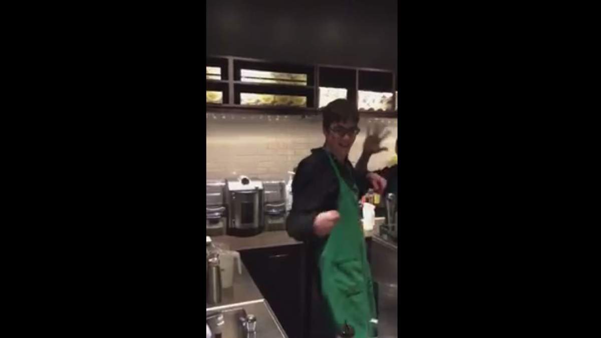 Starbucks barista with autism channels sudden movements into dance moves - image