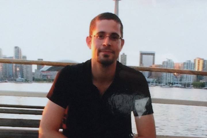A picture of Tom Samson displayed by his parents outside court Jan. 12, 2016.