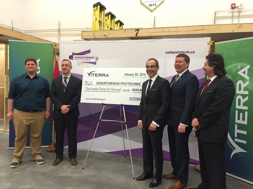 Sask Polytechnic school is celebrating a $325,000 dollar cheque from Viterra.

The money will go towards 44 scholarships and bursaries a year, over the next ten years.
