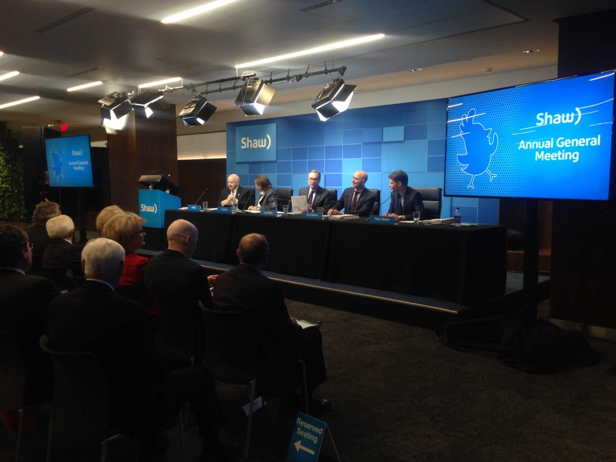 Shaw's top executives released it's first quarter update Thursday in downtown Calgary.