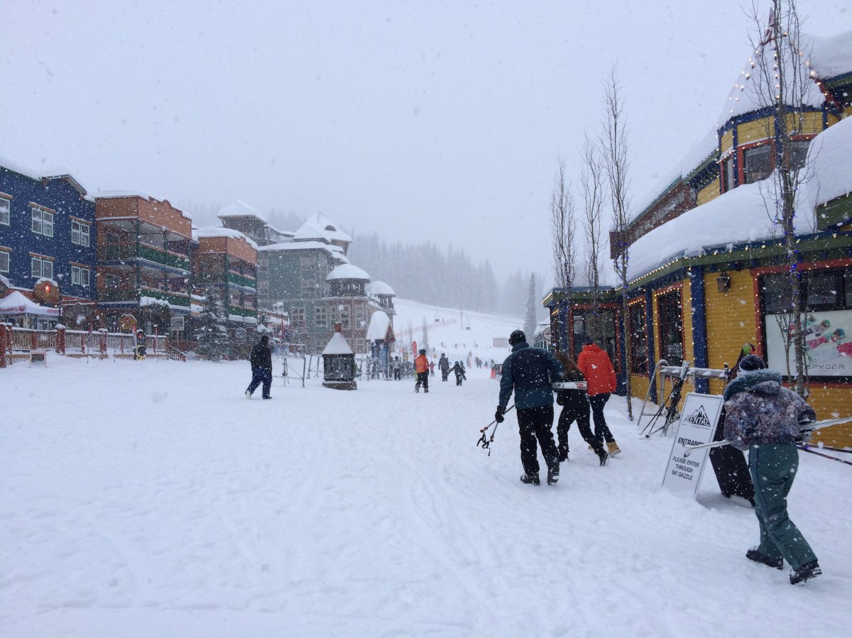 Snow was falling heavily at Silver Star in January 2016.