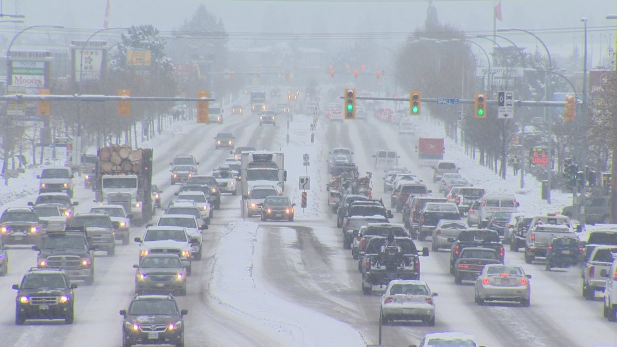 Slippery driving conditions throughout the valley after Monday morning's snowfall. 