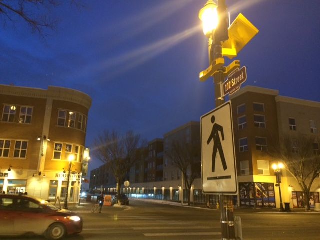 Edmonton installs solar panel crossing lights as part of a pilot project, Friday, Jan. 22, 2016. 