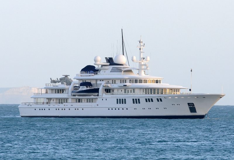 'Tatoosh' super yacht owned by Microsoft Billionaire Paul Allen at Weymouth Bay, Dorset, Britain, 28 Dec 2011.