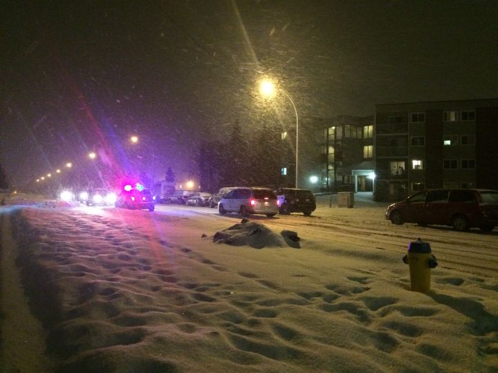 Edmonton police investigate a suspicious death in the area of 119 Avenue and 34 Street Thursday, Jan. 14, 2016.
