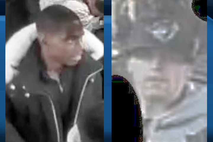 Police are seeking these two men in connection with a robbery and assault on November 26, 2015.