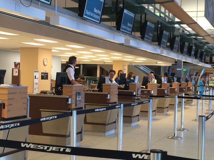 The WestJet check in at the Edmonton International Airport Monday, Jan. 25, 2016.