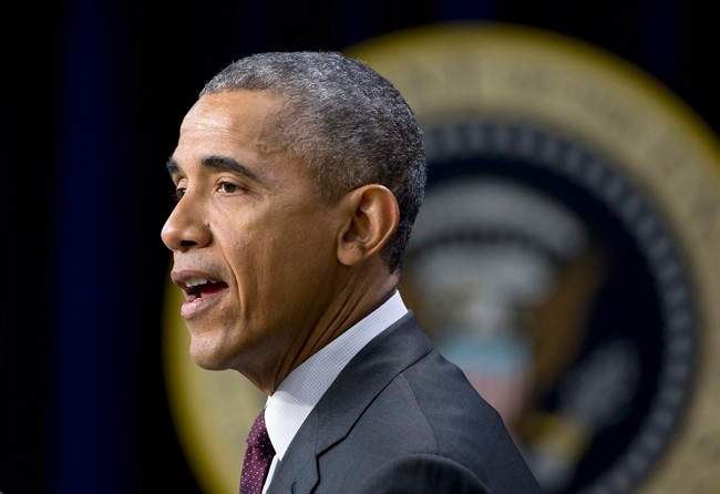 President Barack Obama speaks in the Eisenhower Executive Office Building on the White House complex in Washington, Friday, Jan. 29, 2016, during a ceremony marking the 7th anniversary of the signing of the Lilly Ledbetter Fair Pay Act. 