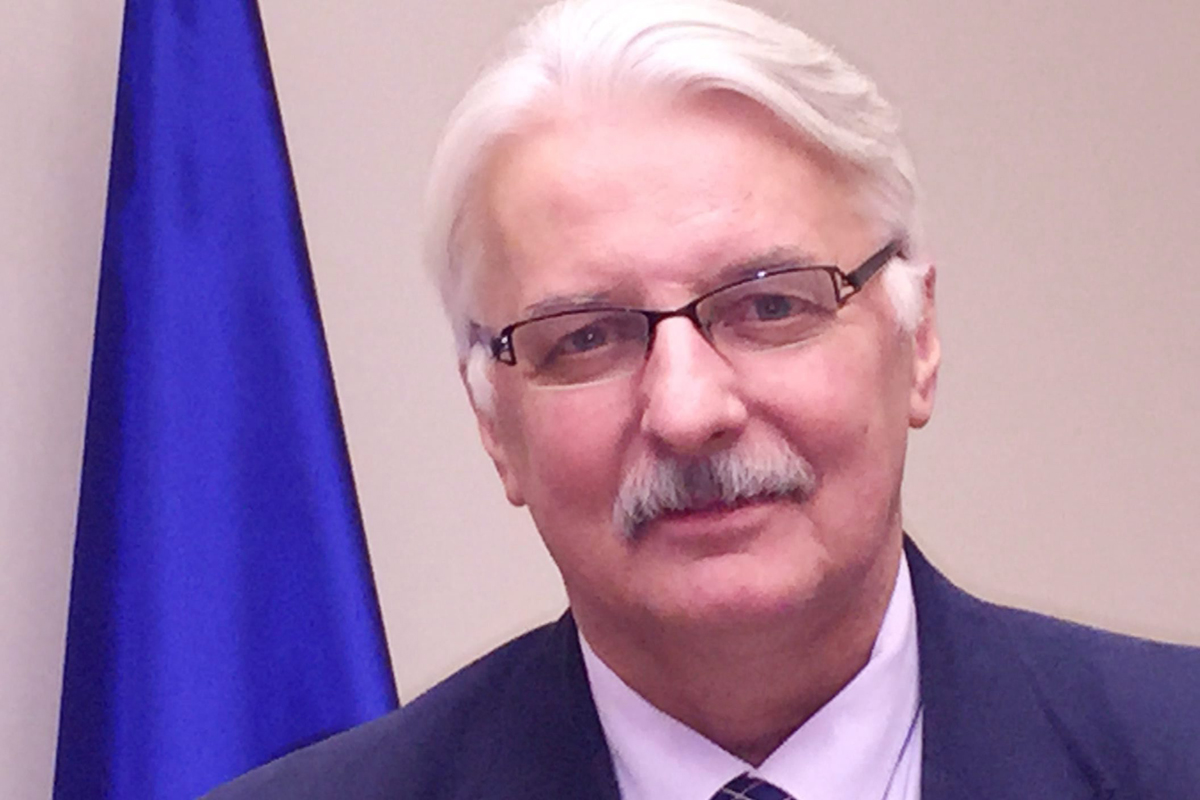 Polish Foreign Minister Witold Waszczykowski  poses  after an interview.
