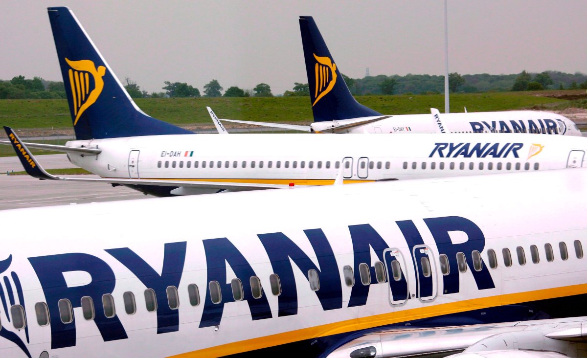 Ryanair planes at Dublin airport in Dublin, Ireland. 