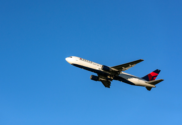 Delta Airline jet taking off from the Atlanta airport hub. (Photo by John Greim/LightRocket via Getty Images).
