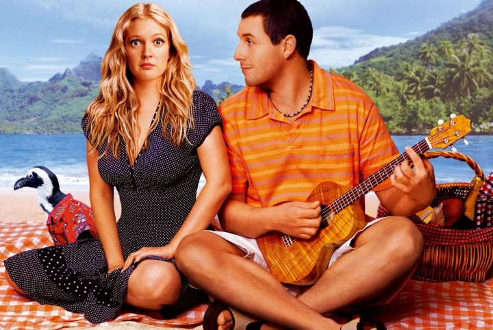 In 50 First Dates, Henry Roth (Adam Sandler) plays a womanizer who falls for amnesia-stricken Lucy Whitmore (Drew Barrymore) and concocts different scenarios to get her to go on a date with him.