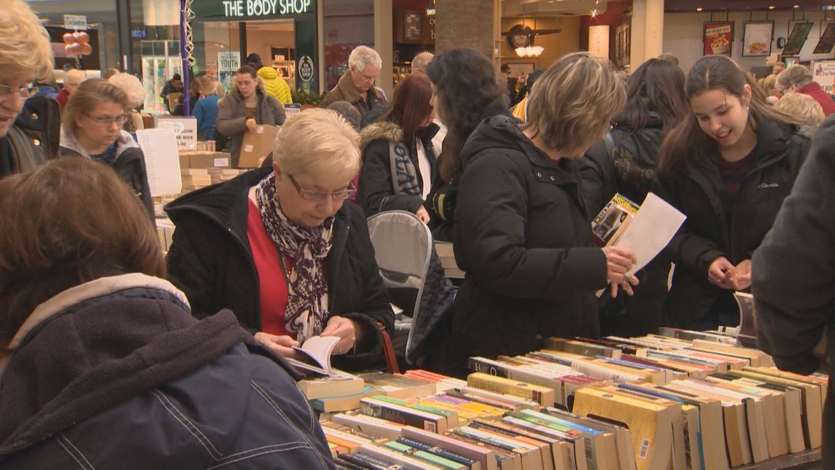 People look to buy books at the annual Book Market.
