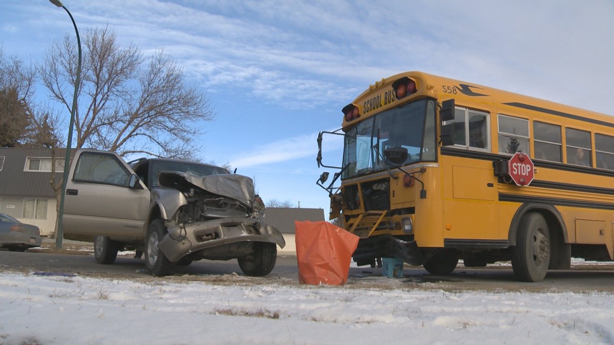 1 person was injured after a Lethbridge school bus collided with an SUV.