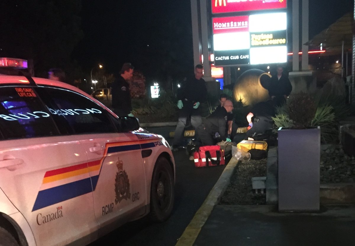 A man was punched outside a Kelowna restaurant Wednesday night, leaving him unresponsive on the ground. Paramedics revived the man and took him to KGH. 