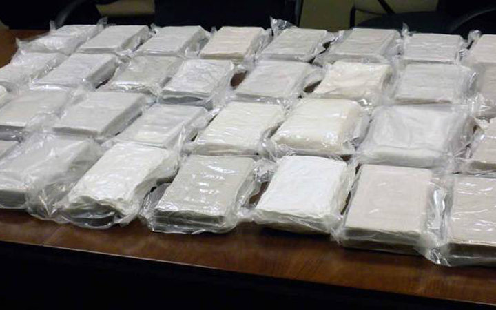 File photo purportedly showing bricks of cocaine. 910 pounds of cocaine seized last week
from a shipping container at the San Juan port in Puerto Rico.
