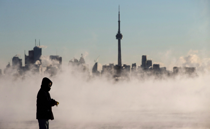 Steam fog rises from Lake Ontario as temperatures plunged to -24 C on Feb. 13. 