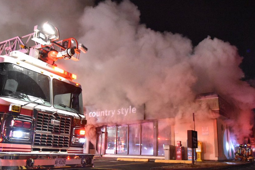 A fired destroyed the Country Style coffee shop early Sunday.