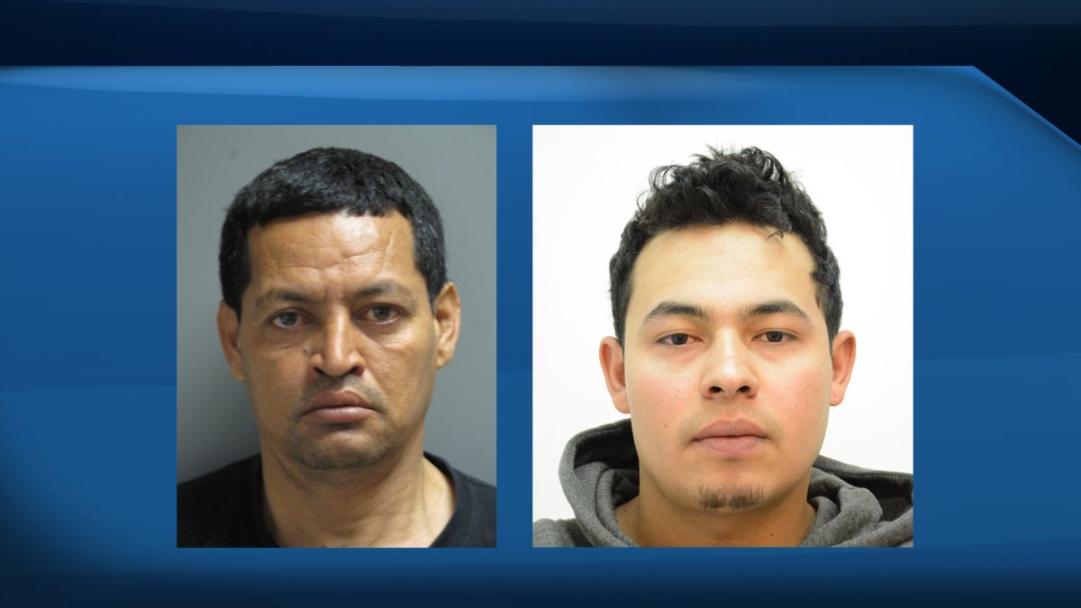 Calgary police released these photos of Edvin Rolando Cruz Cerrato (left) and Berlin Noel Valle Banegas (right) who are both wanted on Canada-wide warrants for sexual assault and kidnapping. 