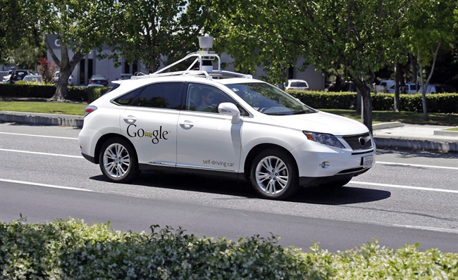 A Google self-driving Lexus is shown at a Google event outside the Computer History Museum in Mountain View, Calif., in this May 13, 2014 file photo. 