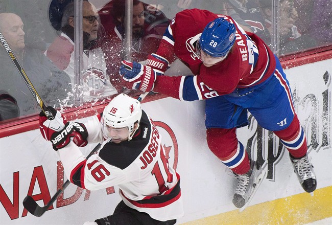 Montreal Canadiens' Nathan Beaulieu (28) will miss at least one game with a lower-body injury.