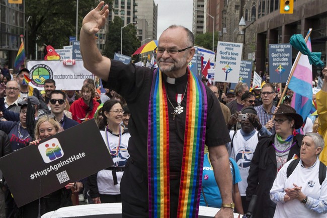 Rev. Brent Hawkes attends Toronto's 2015 Pride Parade in this file photo.