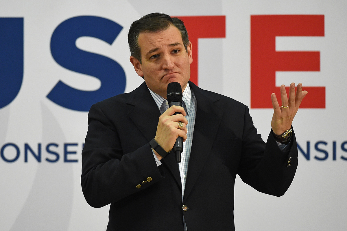 Republican presidential candidate Sen. Ted Cruz (R-TX) speaks at a rally at the Durango Hills Community Center on February 22, 2016 in Las Vegas, Nevada.