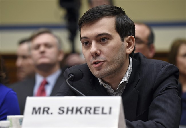 Pharmaceutical chief Martin Shkreli speaks on Capitol Hill in Washington, Thursday, Feb. 4, 2016, during the House Committee on Oversight and Reform Committee hearing on his former company's decision to raise the price of a lifesaving medicine. Shkreli refused to testify before U.S. lawmakers who excoriated him over severe hikes for a drug sold by a company that he acquired.