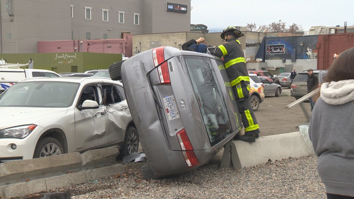 Update Rearend collision causes chain reaction in downtown Kelowna