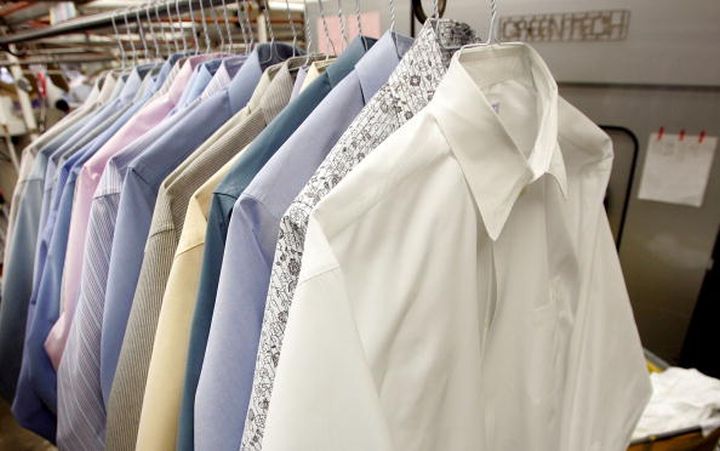 File: Dry cleaned shirts. 