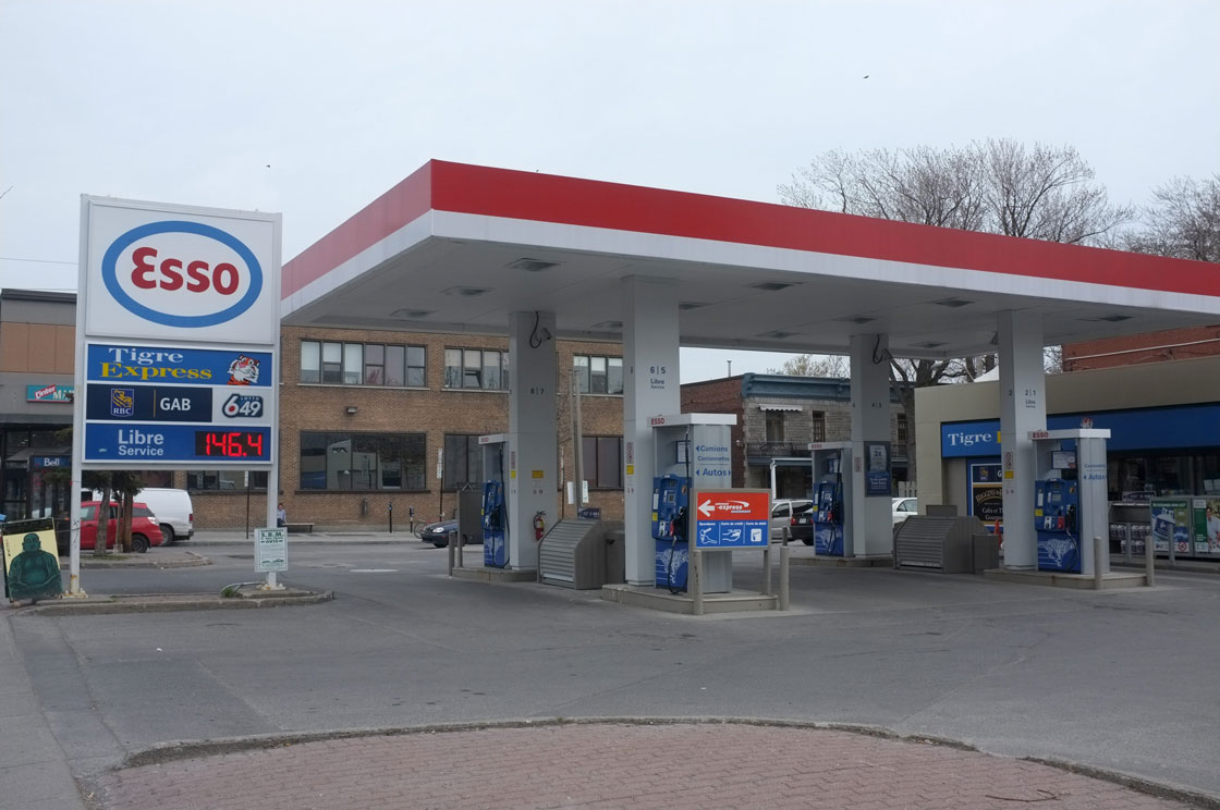 An Esso station. 